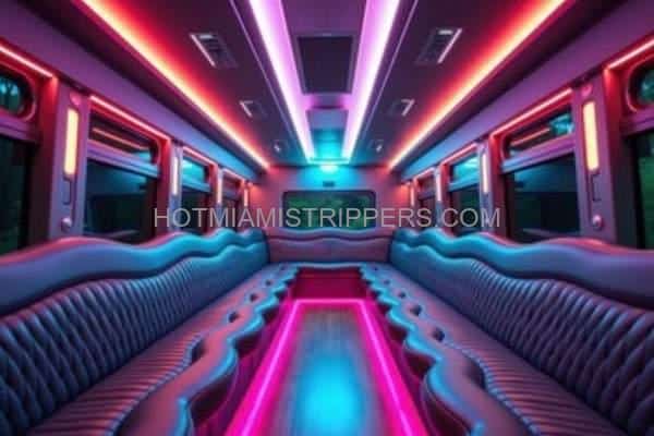 35-passenger extended Miami party bus rental