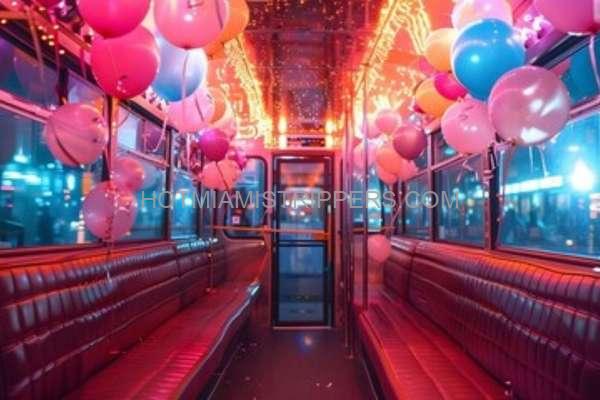 20-passenger extended Miami bachelor party bus, 6-hour package